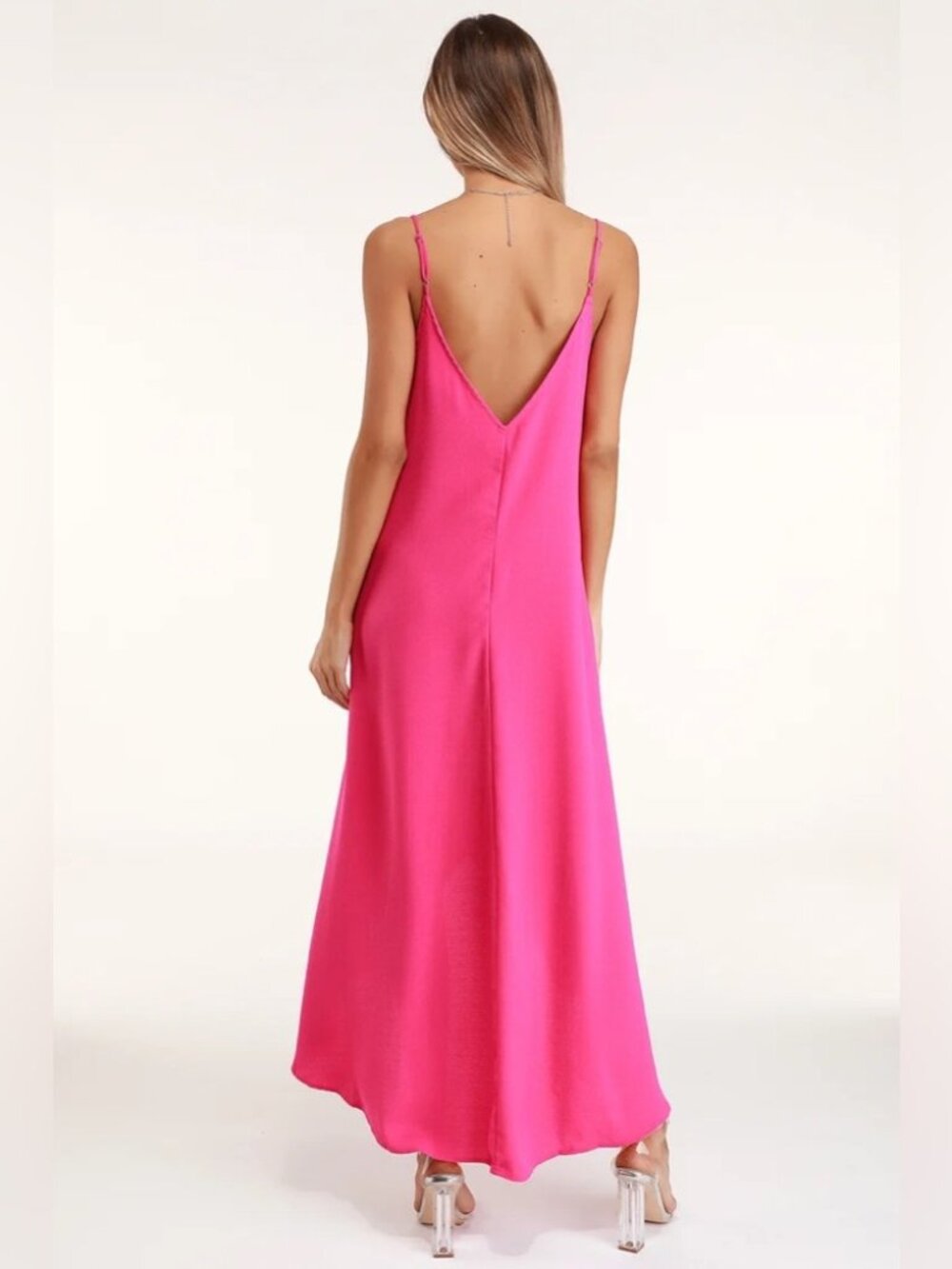 Lulus Sweet Surprise Bright Pink High-Low Maxi Dress - Picture 2 of 10